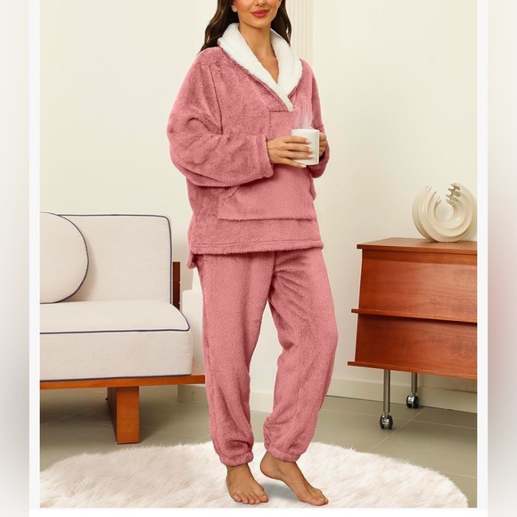 NWT PINK FLEECE FLANNEL PAJAMAS-S - Picture 10 of 17